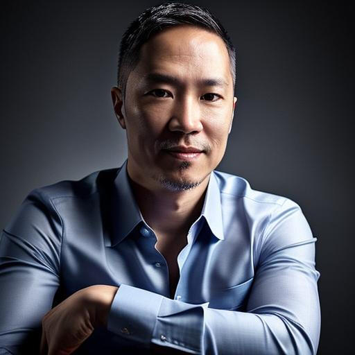 Photo of Nathan Chung, an Asian male with black hair, smiling at the camera, wearing a light blue buttoned up shirt.